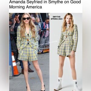 NWOT Smythe Lime Plaid Pleated Shorts Retail $425 Clueless Y2K SZ 4/27 Celebrity